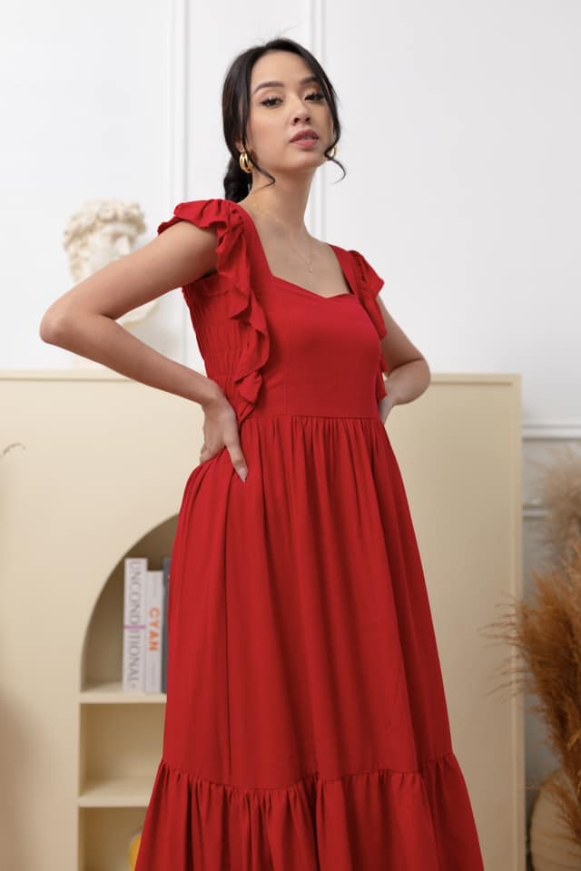 Rosette Maxi Dress (Plain)