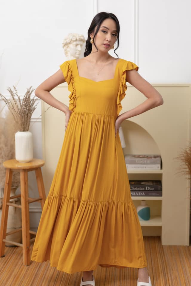 Rosette Maxi Dress (Plain)