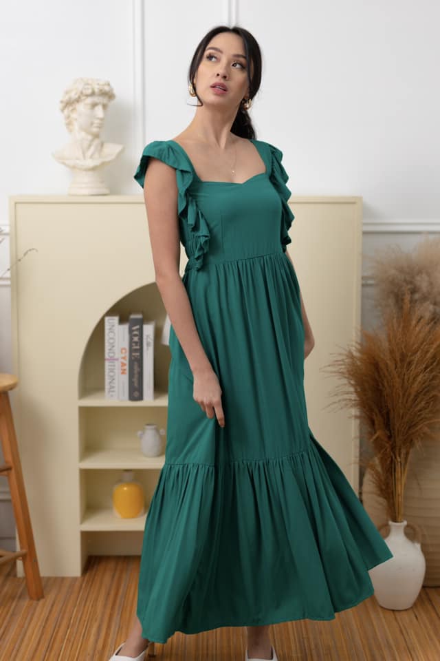 Rosette Maxi Dress (Plain)