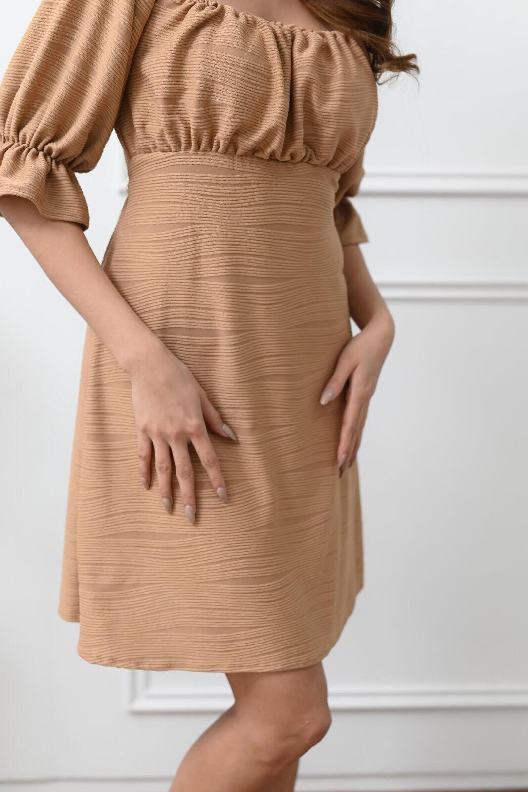 Athena Embossed Mini Dress