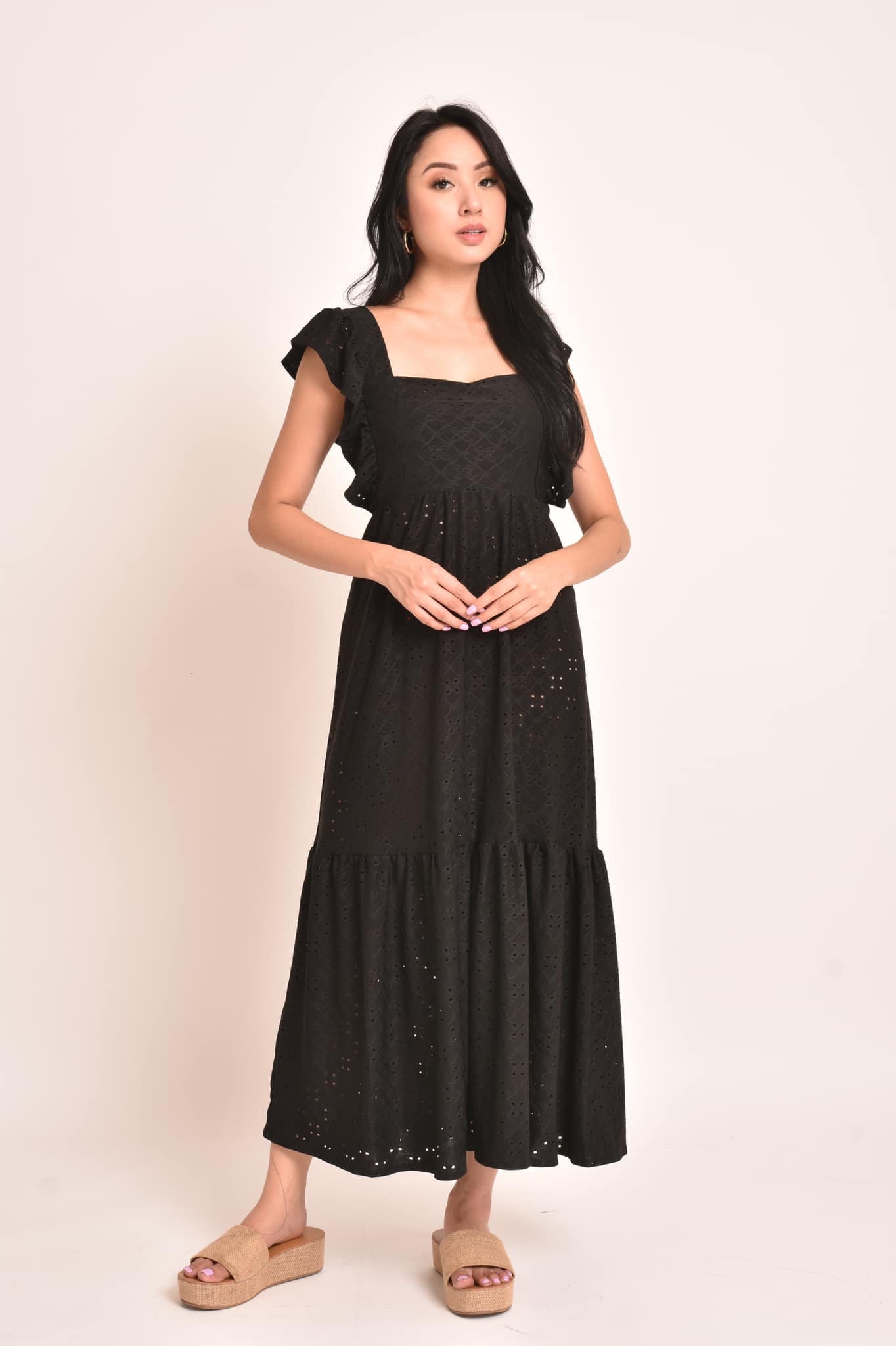 Rose Eyelet Maxi Dress