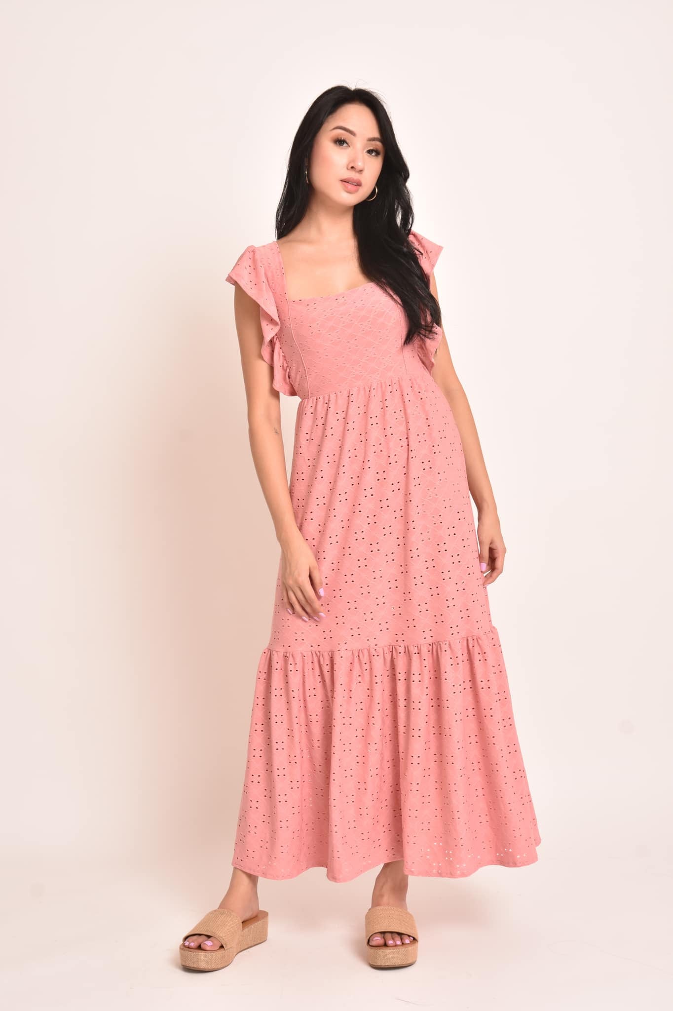 Rose Eyelet Maxi Dress