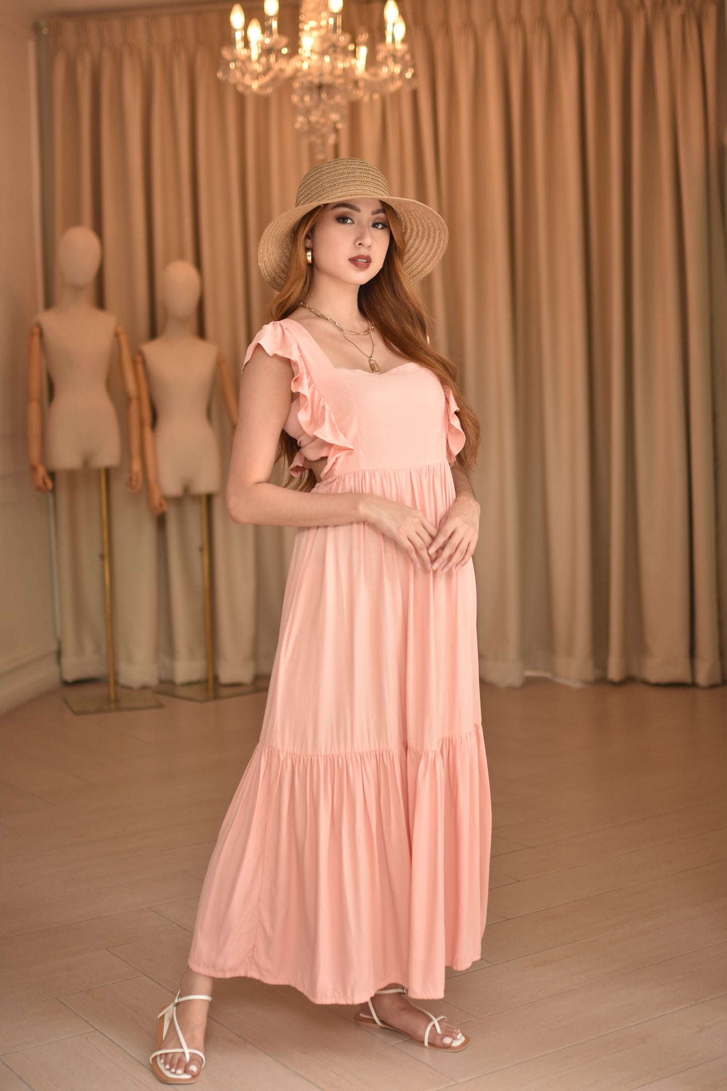 Rose Plain Maxi Dress