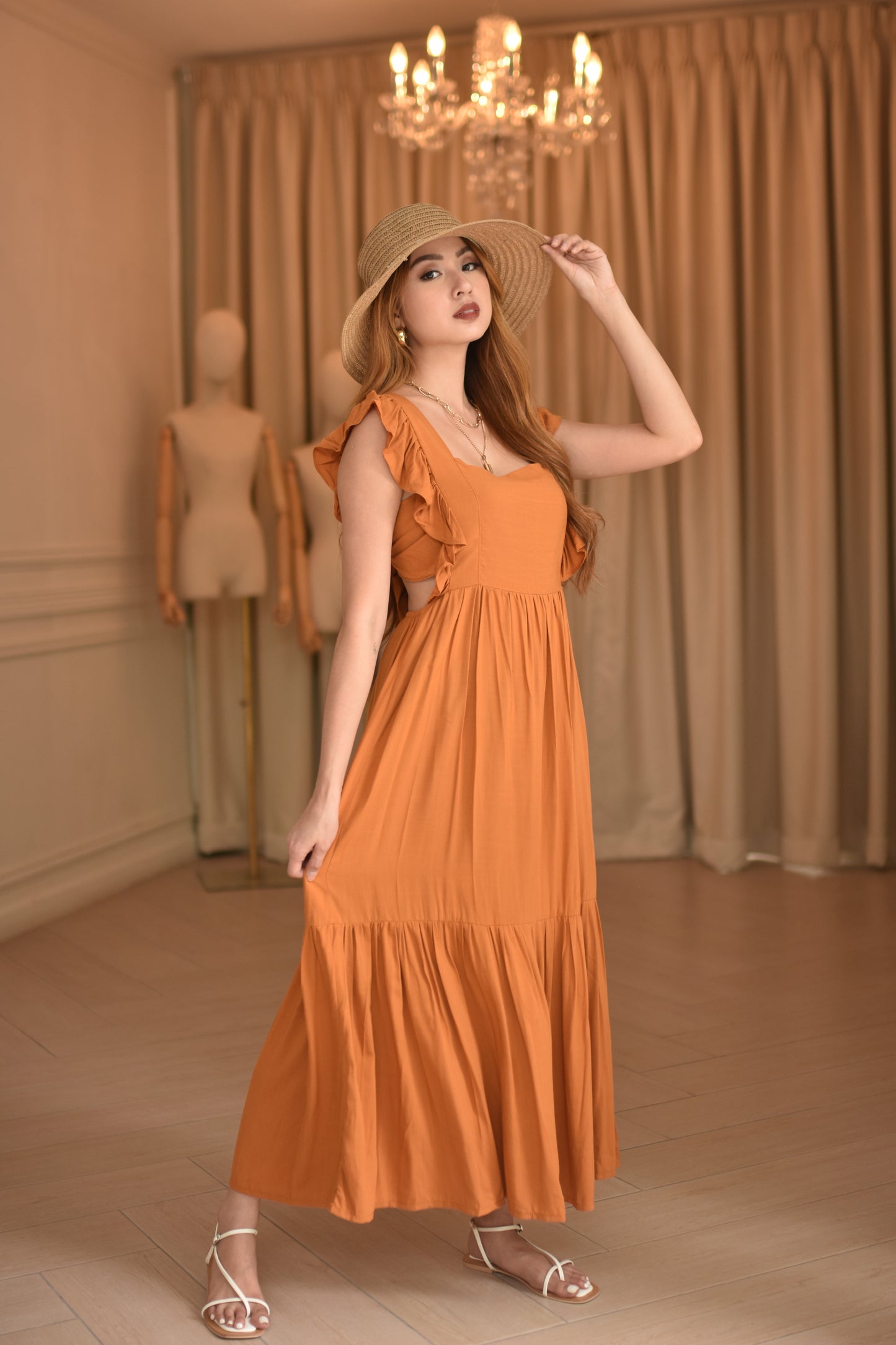 Rose Plain Maxi Dress