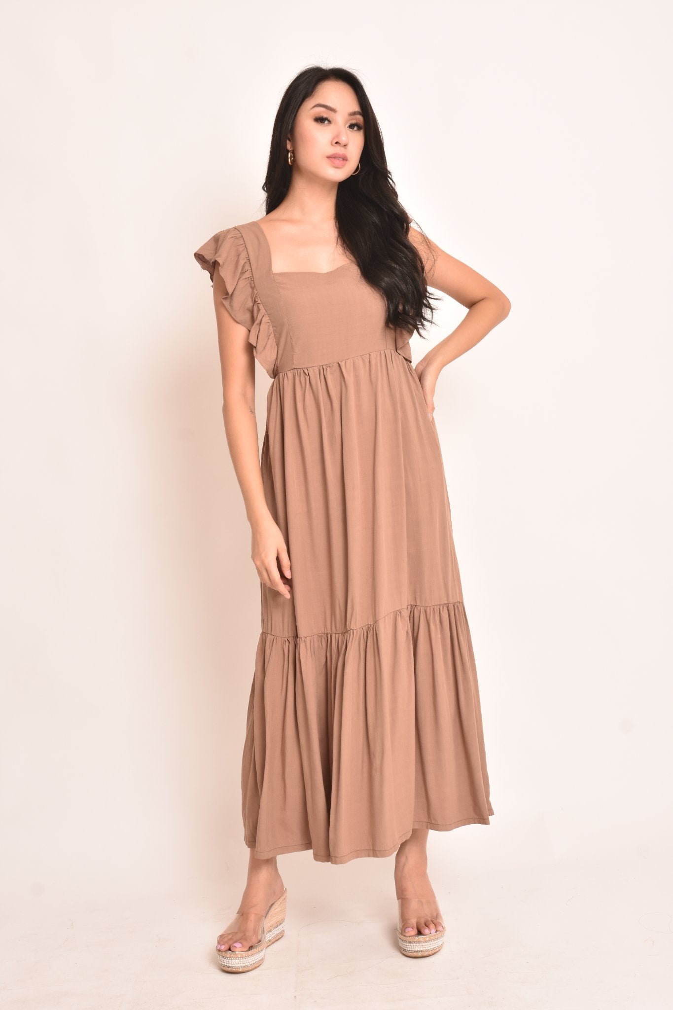 Rose Plain Maxi Dress