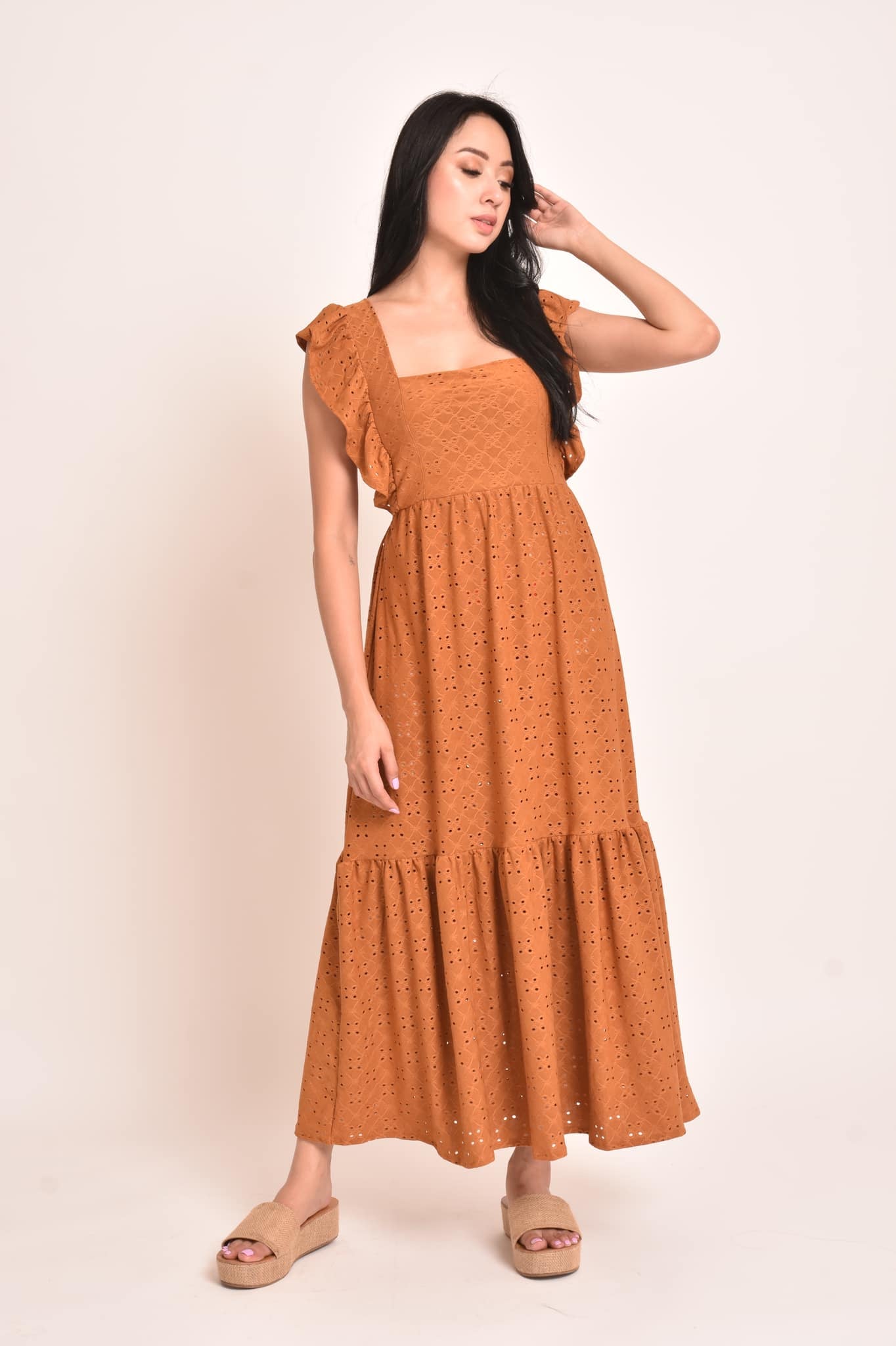 Rose Eyelet Maxi Dress