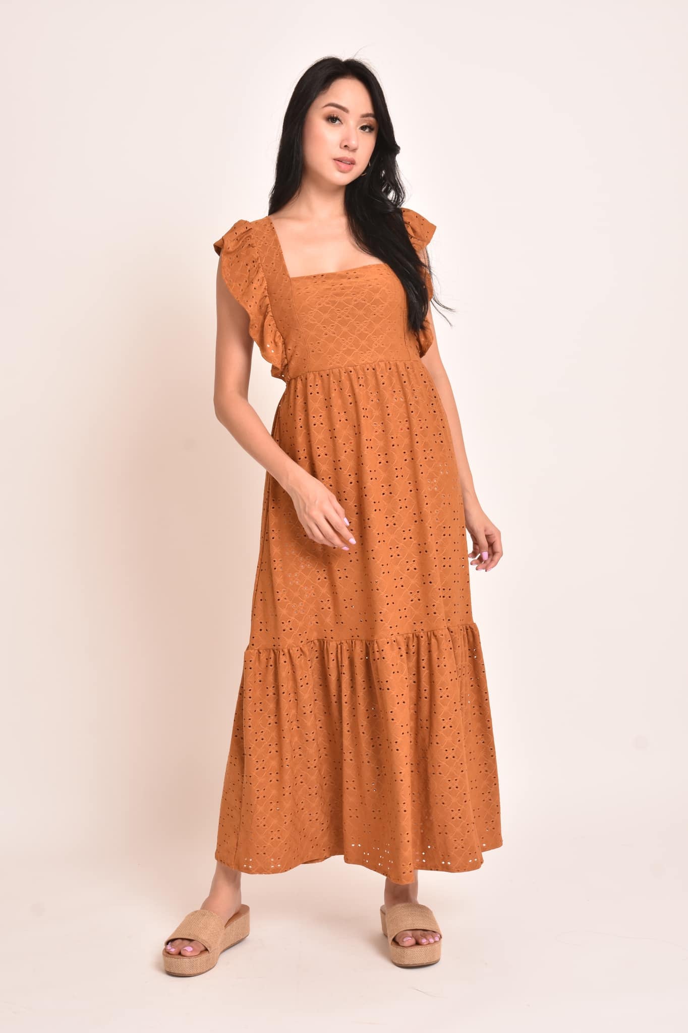 Rose Eyelet Maxi Dress