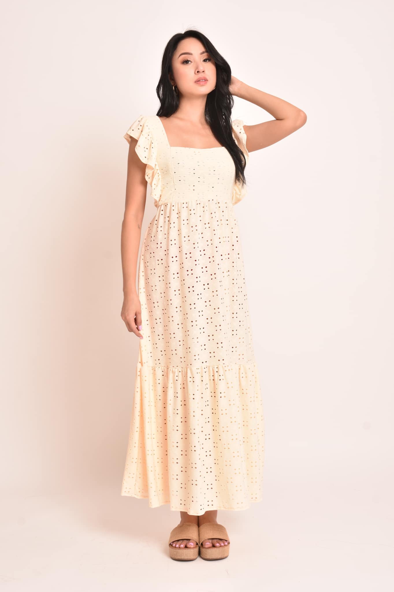 Rose Eyelet Maxi Dress