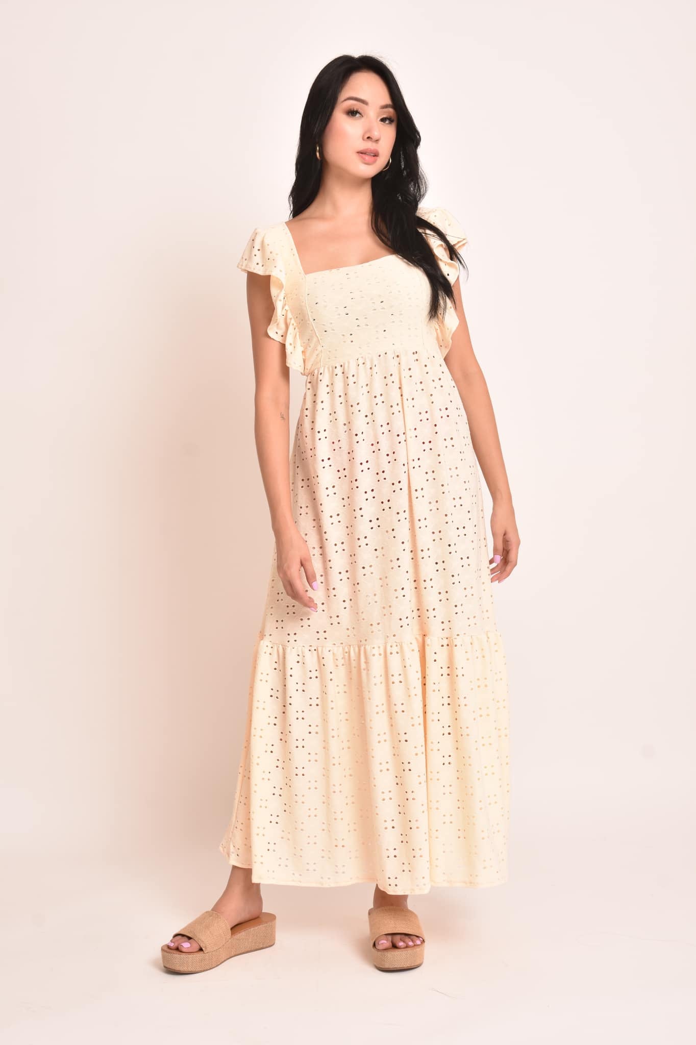 Rose Eyelet Maxi Dress