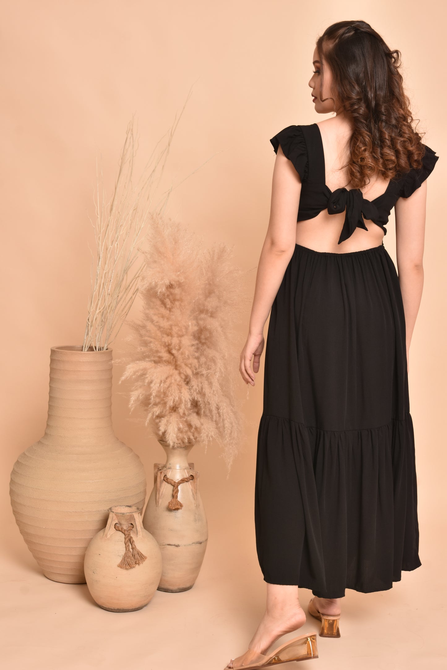 Rose Plain Maxi Dress