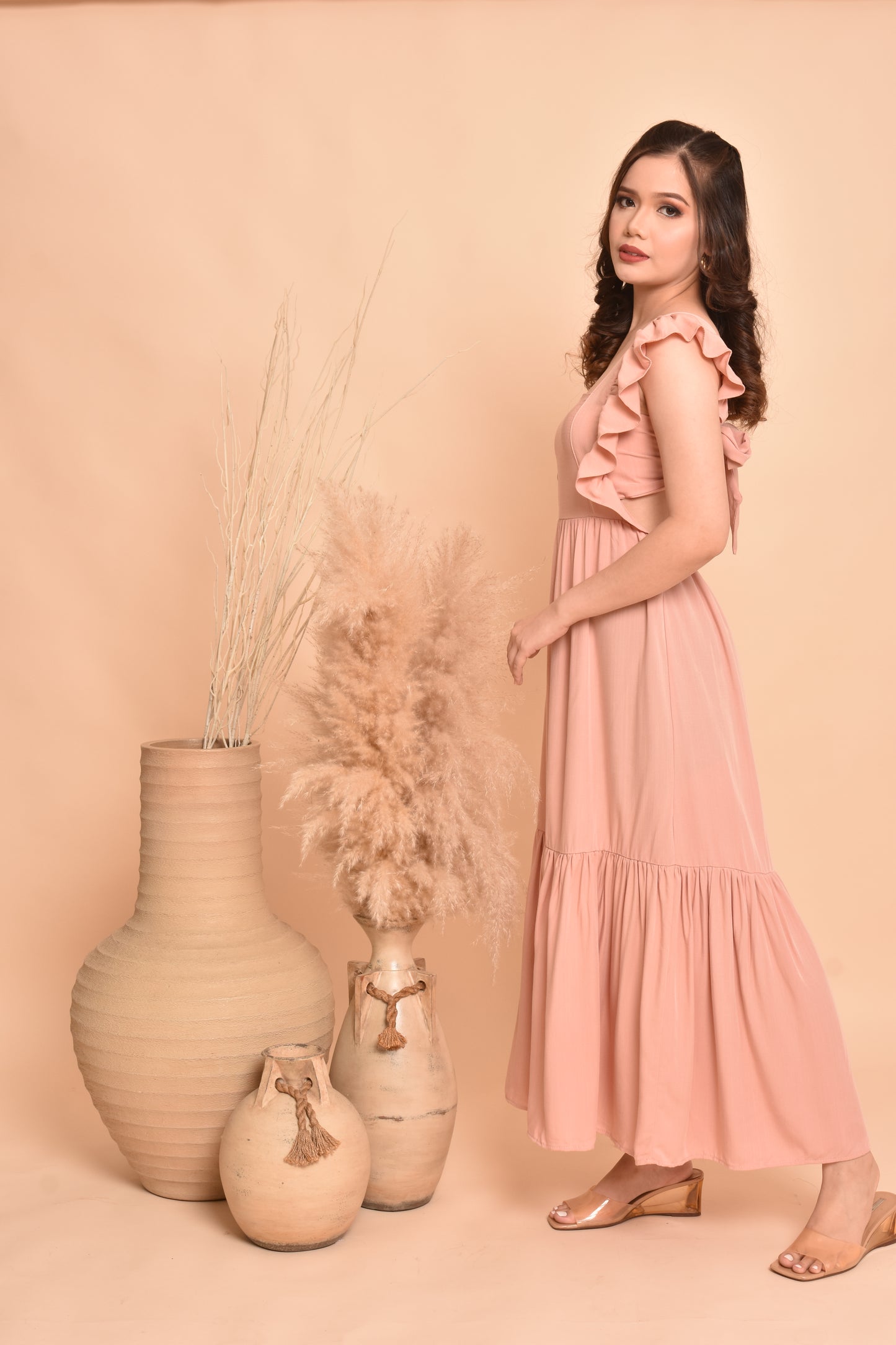 Rose Plain Maxi Dress