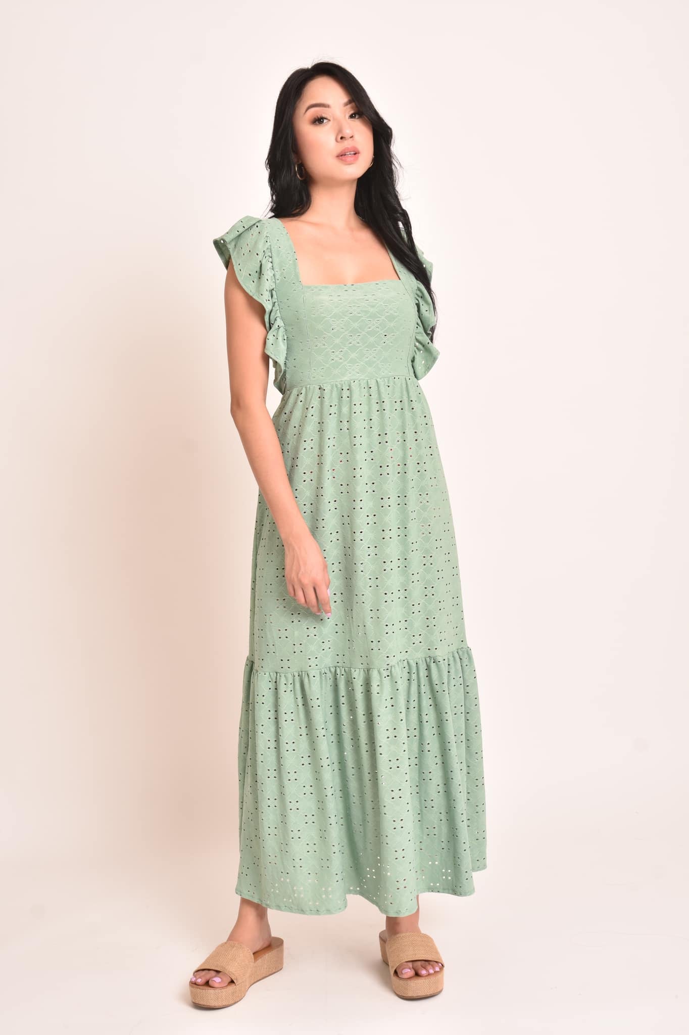 Rose Eyelet Maxi Dress