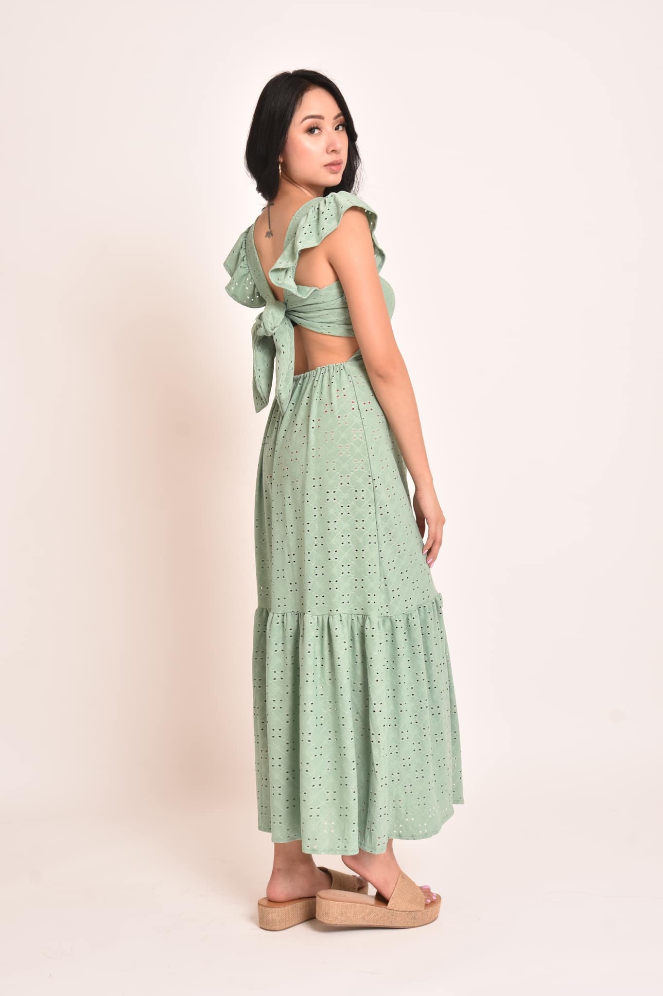 Rose Eyelet Maxi Dress