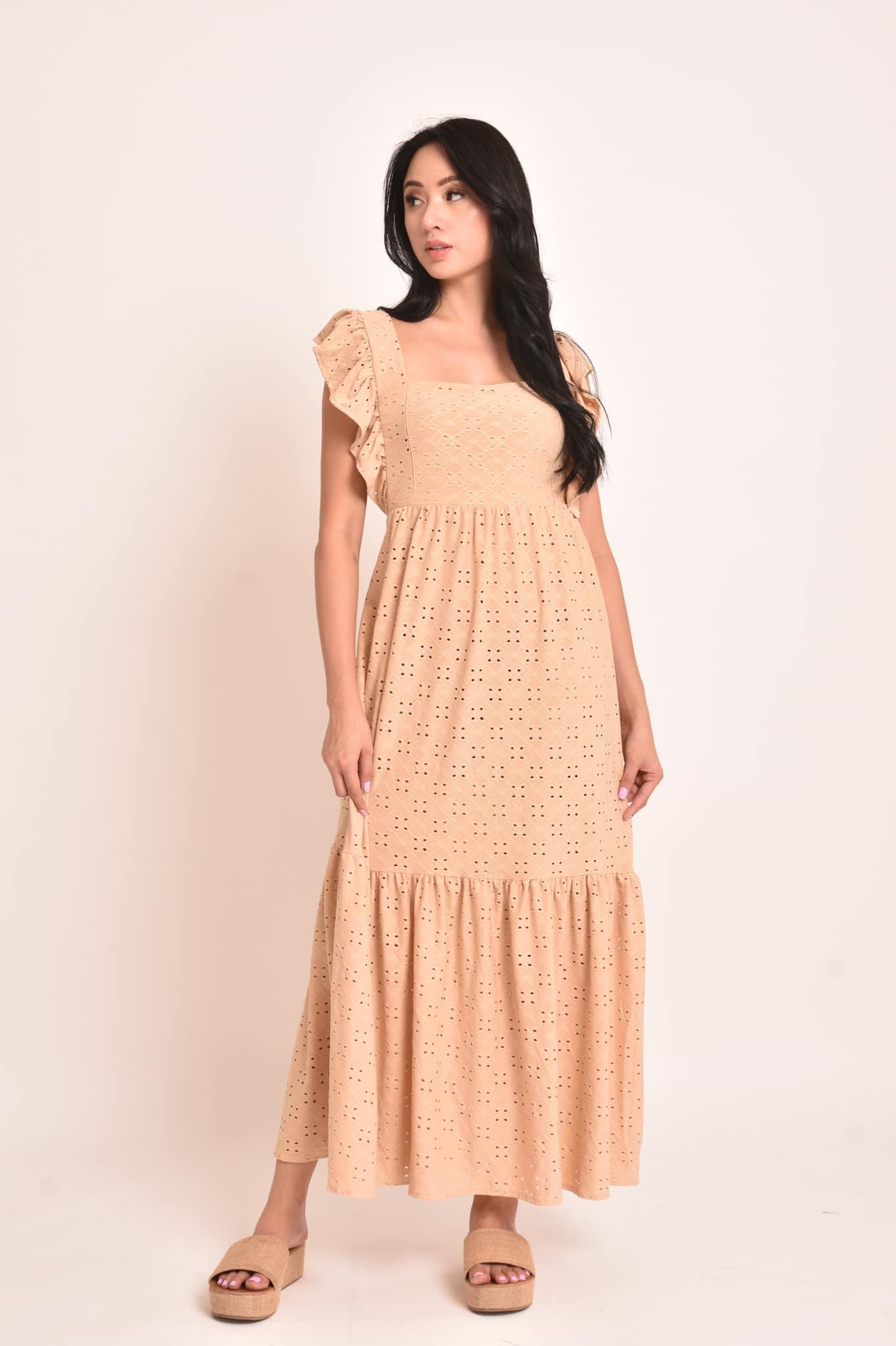 Rose Eyelet Maxi Dress