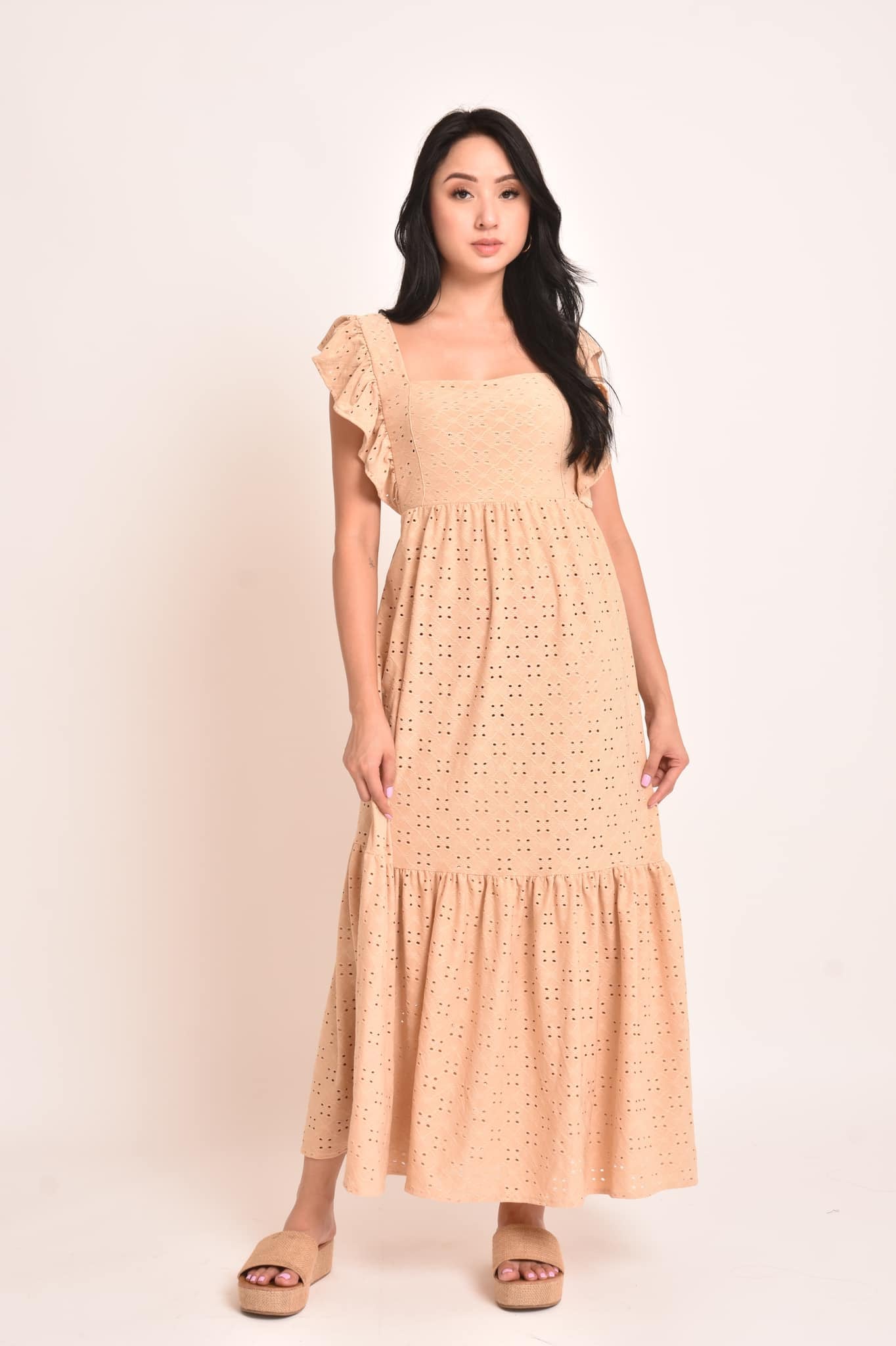 Rose Eyelet Maxi Dress