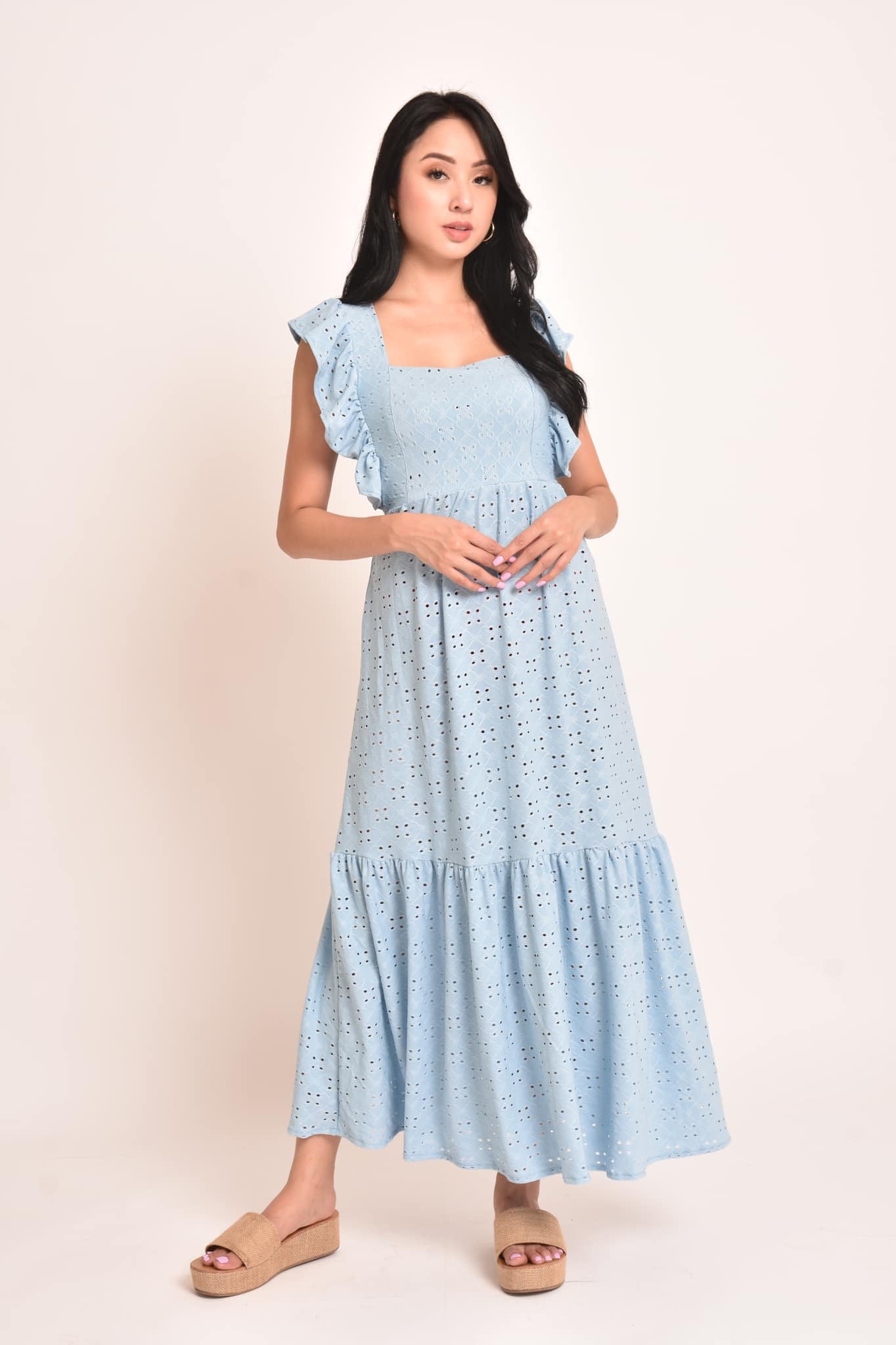 Rose Eyelet Maxi Dress