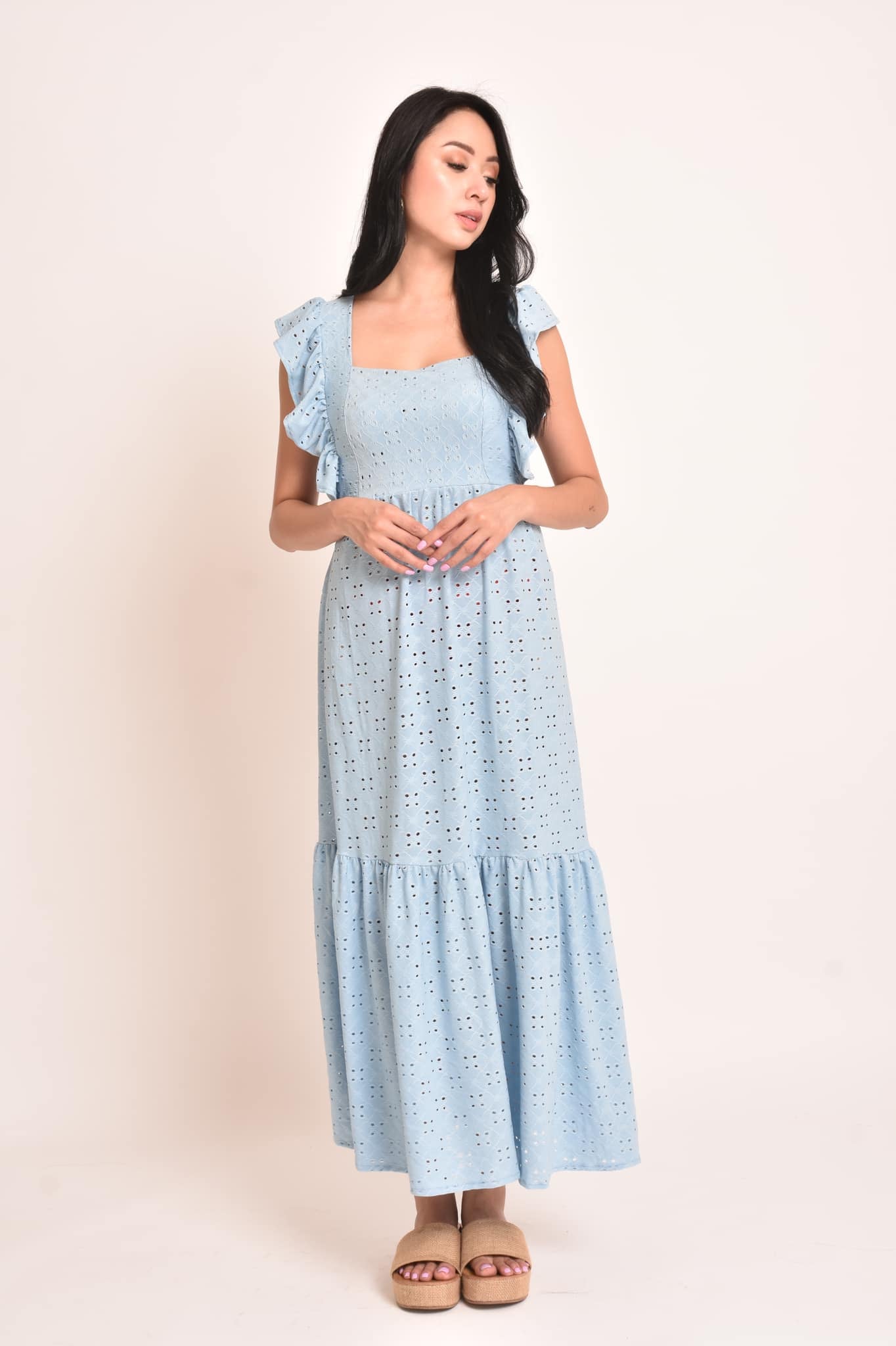 Rose Eyelet Maxi Dress