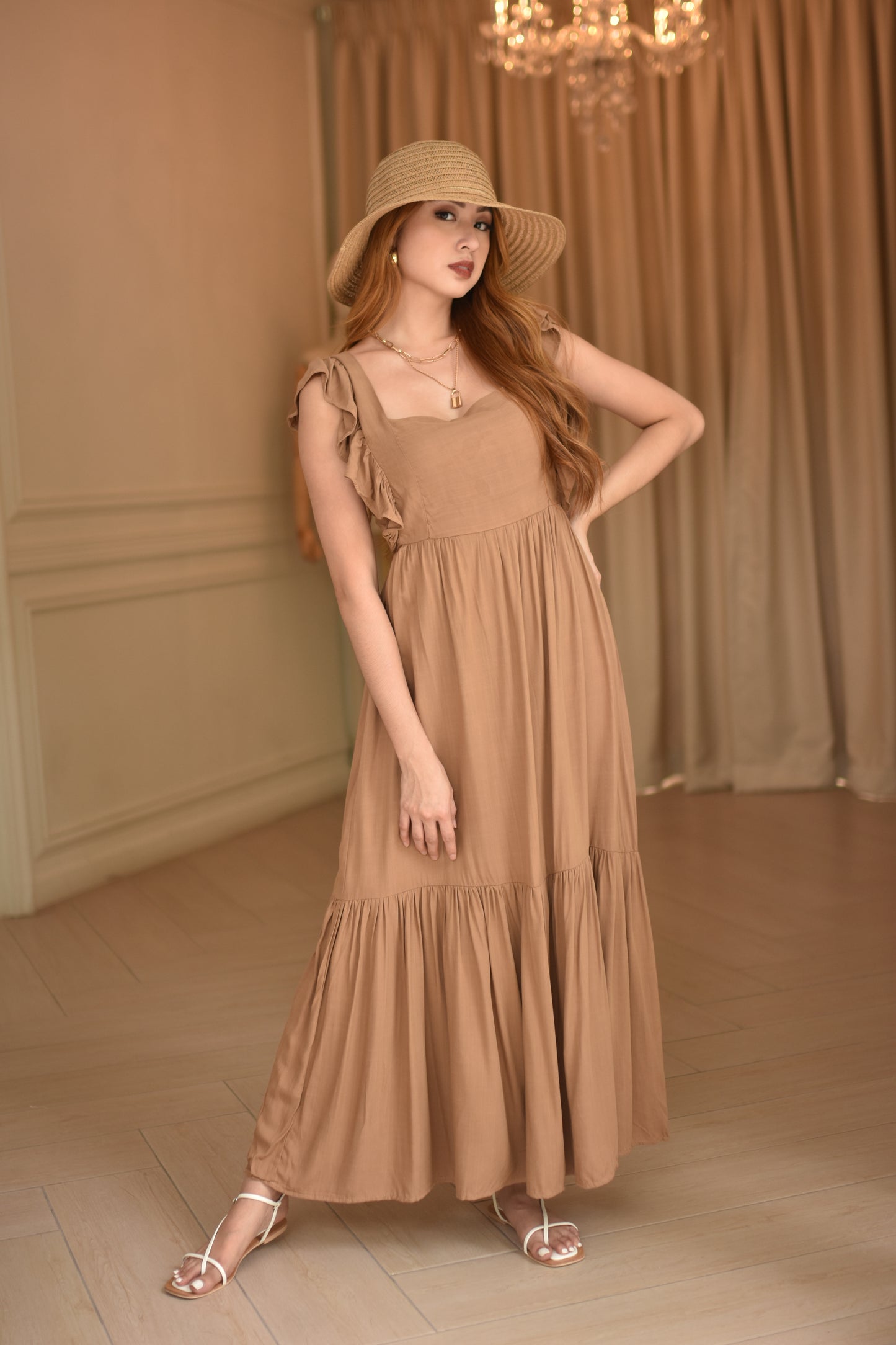 Rose Plain Maxi Dress