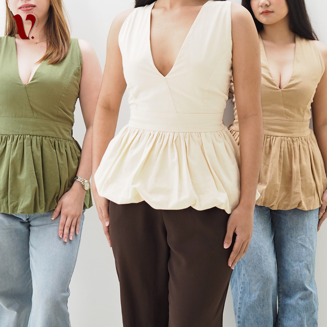 Orelia V-Neck Baloon Top