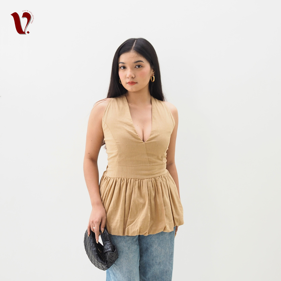 Orelia V-Neck Baloon Top