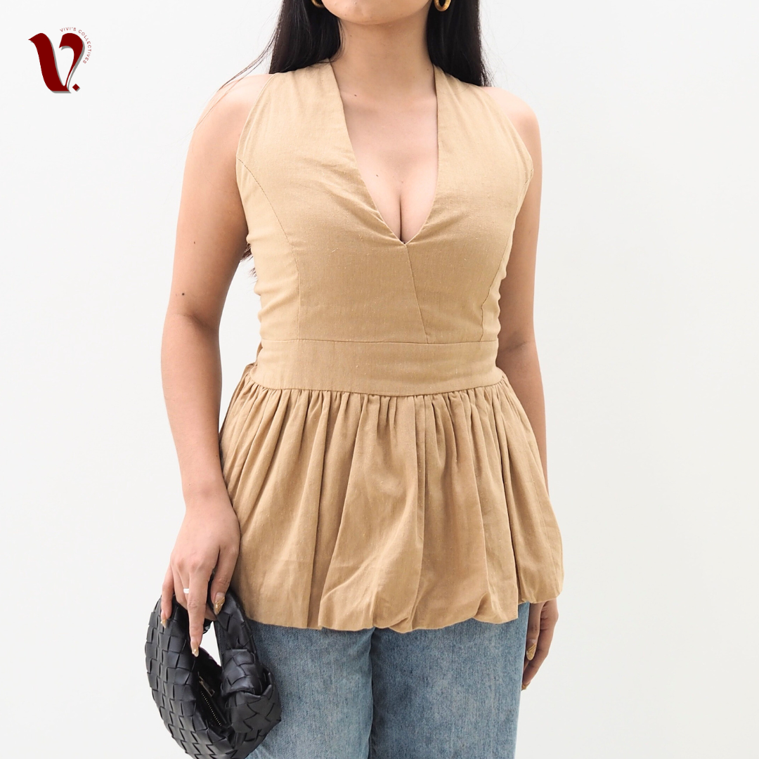 Orelia V-Neck Baloon Top