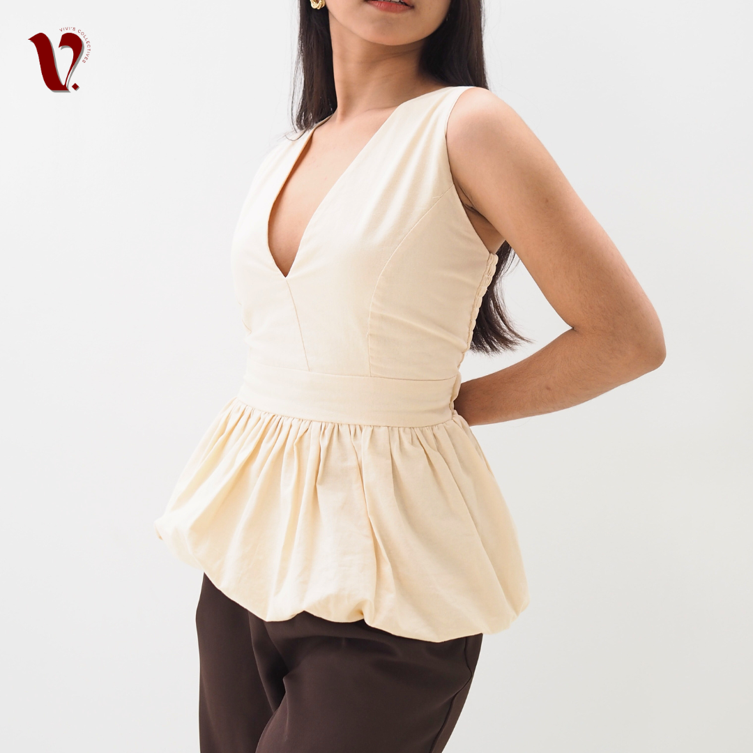 Orelia V-Neck Baloon Top