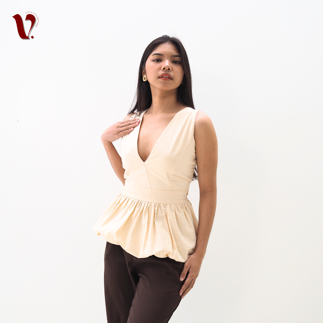 Orelia V-Neck Baloon Top