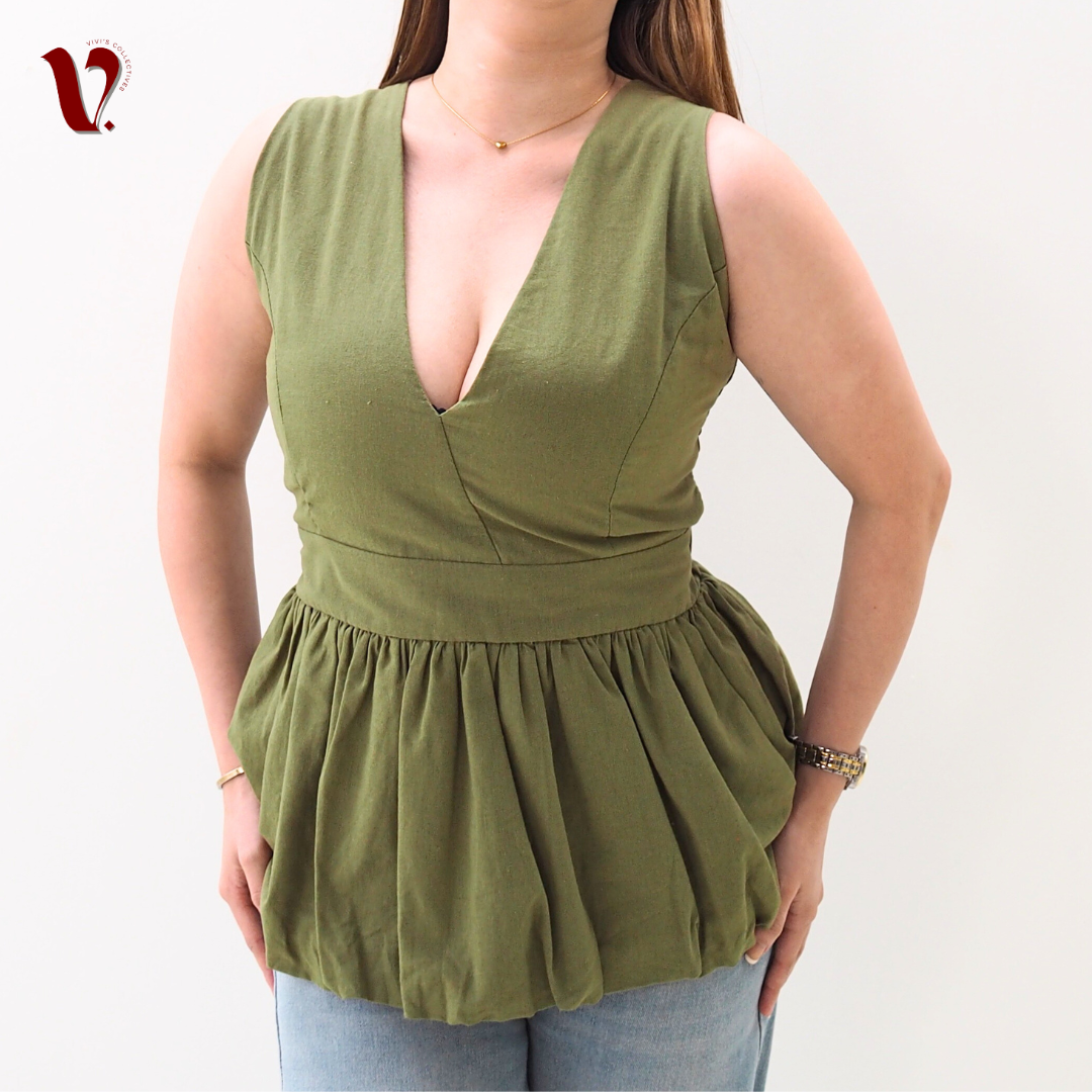 Orelia V-Neck Baloon Top