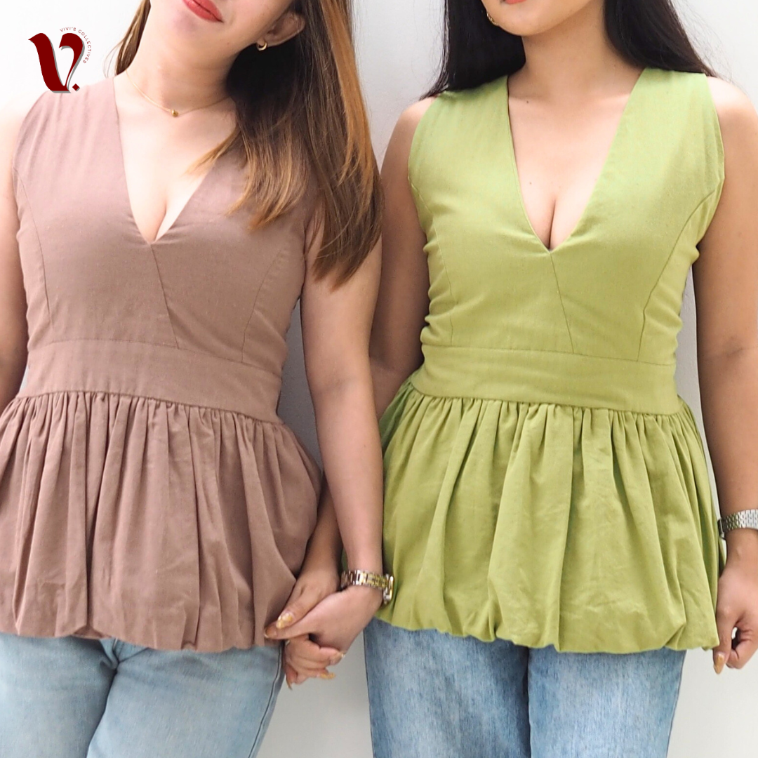 Orelia V-Neck Baloon Top