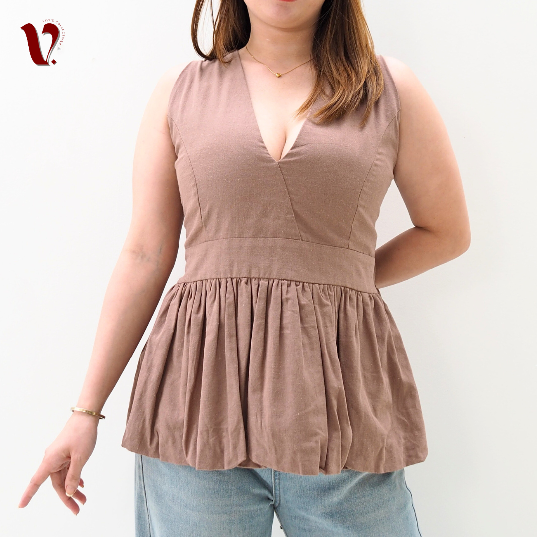 Orelia V-Neck Baloon Top