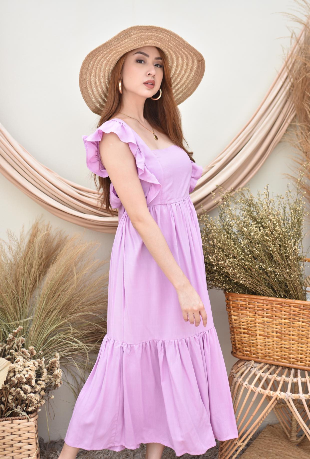 Rose Plain Maxi Dress